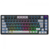 Imagem da oferta Teclado Gamer SuperFrame Ribbon Wireless RGB Switch Red 75% ABNT2 Hot Swap Black/Grey