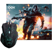 Imagem da oferta Kit Mouse e Mousepad Stage 6 Botoes Led OEX Game - MC101