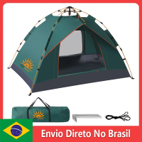 Imagem da oferta Barraca ao AR Livre Acampamento Pop-UP Automática Rápida para 3-4 Pessoas Verde/Branco