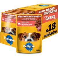 Imagem da oferta Pack Ração Úmida Pedigree Sachê Carne ao Molho para Cães Adultos de Raças Pequenas 100g - 18 unidades