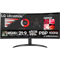 Imagem da oferta Monitor LG UltraWide Curvo - Tela VA de 34 WQHD 3440 x 1440 21:9 sRGB 99% HDR10 PBP OnScreen Control Modo Leitura e F