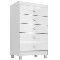 Imagem da oferta Cômoda Infantil Branca 5 Gavetas Profissional Decor - Branco