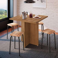 Imagem da oferta Conjunto de Mesa de Cozinha com 4 Lugares Verona Madeira e Preto