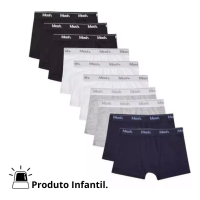 Imagem da oferta Kit Com 10 Cuecas Infantis Para Meninos Boxer Algodão Mash