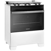 Imagem da oferta Fogão Continental 5 Bocas FC5IB com Mesa de Inox Tecnologia Top Limpa Fácil e Acendimento Automático Branco