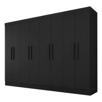 Imagem da oferta Guarda Roupa Casal Mariah 8 Portas Preto Fosco