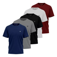 Imagem da oferta 5 Camiseta Masculina Camisas Slim Voker 100% Algodão Atacado