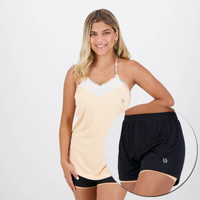 Imagem da oferta Conjunto Area Shorts + Regata Preto e Bege