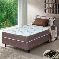 Imagem da oferta Cama Box Conjugada Solteiro Umaflex New Florença com Molas Ensacadas 55x88x188cm - Marrom/Bege