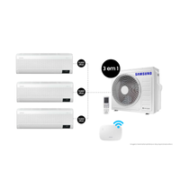 Imagem da oferta Ar Condicionado Tri-Split Samsung WindFree 28.000 BTUs (Hi Wall 3x9.000) Quente/Frio com WiFi 220V - F-FJM80AXJ3X25