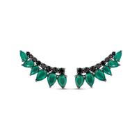 Imagem da oferta Brinco Ear cuff Soul em Prata 925 com Espinélios e Ágatas Verde