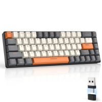 Imagem da oferta Teclado Mecânico Ziyoulang sem Fio 60% Hot-Swappable K68 68 Teclas Switch Vermelho Bluetooth