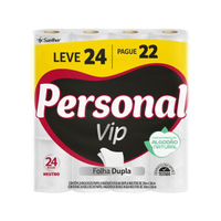 Imagem da oferta Papel Higiênico Folha Dupla Personal Vip 24 Rolos 30m