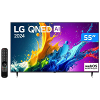 Imagem da oferta Smart TV 55" 4K UHD QNED LG 55QNED80TSA Wi-Fi Bluetooth com Alexa 3 HDMI 2 USB