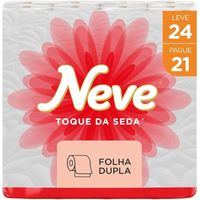 Imagem da oferta Neve Papel Higiênico Toque de Seda Folha Dupla 30m Leve 24 Pague 21 Rolos