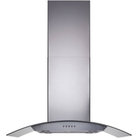 Imagem da oferta Coifa de Ilha Gourmet Cadence 180W 90cm Inox e vidro curvo 220v