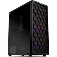 Imagem da oferta Gabinete Gamer Mancer Hexer Rainbow Mid-Tower Lateral de Vidro Com 3 Fans Preto MCR-HEX-RB01