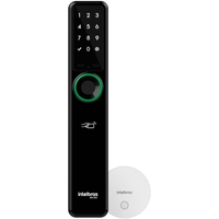 Imagem da oferta Fechadura Smart de Embutir sem Maçaneta + Hub Compatível com Alexa Intelbras IFR 7001+ Preto