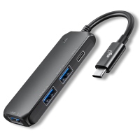 Imagem da oferta Adaptador HUB 4 em 1 com Tipo-C USB 2.0 e USB 3.0 - ELG