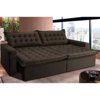 Imagem da oferta Sofá Retrátil Reclinável e Cama 2,15m Cama Inbox Flex Suede Velusoft Café