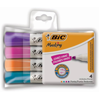 Imagem da oferta Pincel Marcador de Quadro Branco BIC Markingc/4 cores fashion 930094