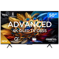 Imagem da oferta Smart TV 50'' 4K UHD QLED TCL 50C655 Wi-Fi Bluetooth 3 HDMI 1 USB