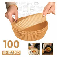 Imagem da oferta Forma De Airfryer Descartável Redondo Antiaderente Para Cozimento 50 unidades