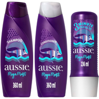 Imagem da oferta Kit Aussie Mega Moist Super Hidratação Shampoo 360ml e Condicionador 360ml e 3 Minutos Milagrosos 236ml