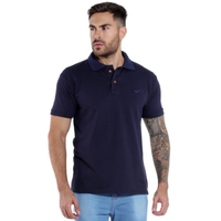 Imagem da oferta Camisa Polo Piquet Masculina Básica Manga Curta - Marinho