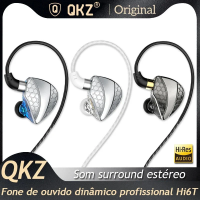 Imagem da oferta QKZ-Hi6T Microfone Surround Estéreo Driver HiFi Hi-Res Microfones In-Ear Desporto Auscultadores IEM