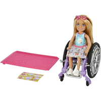 Imagem da oferta Barbie Boneca Chelsea Cadeira de Rodas Rosa