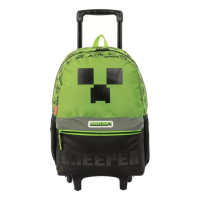 Imagem da oferta Mochila Escolar De Carrinho Minecraft Creeper Sestini Verde