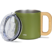 Imagem da oferta Caneca Térmica Vietnã 350ml Cabo de Madeira com Tampa Aço Inoxidavel - Lumai