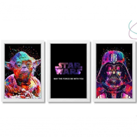 Imagem da oferta Quadro Star Wars Com Moldura E Vidro Branca