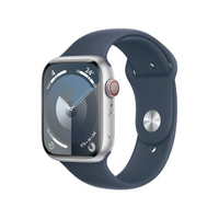 Imagem da oferta Apple Watch Series 9 GPS + Cellular Caixa Prateada de Alumínio 45mm Pulseira Esportiva Azul-tempestade P/M