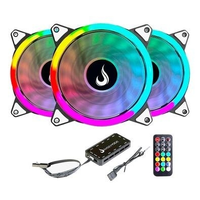 Imagem da oferta Kit Com 3 Ventoinhas Rise Mode Energy 120mm ARGB Preto - FN-02-RGB-5V