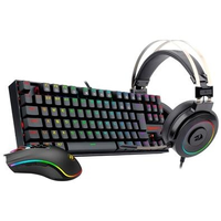 Imagem da oferta Kit Gamer Redragon RGB com Headset Lamia 2 Drivers 40mm + Teclado Kumara Switch Outemu Brown ABNT2 + Mouse Cobra 12400 D