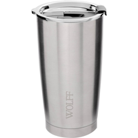 Imagem da oferta WOLFF Copo Térmico de Aço Inox Parede Dupla Com Tampa 600ml Prata - Itens Para Viagem - Mantém a Bebida na Temperatur