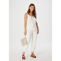 Imagem da oferta Calça Feminina Carrot Cintura Alta em Viscose - OFF White