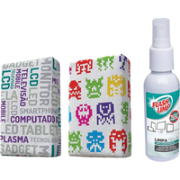 Imagem da oferta Flash Limp KIT0528 - Kit com 2 Esponjas Microfibra e 1 Limpa Telas Spray 120ml