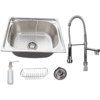 Imagem da oferta Cuba Gourmet Aço Inox para Cozinha 50X40cm com Acessórios + Torneira Monocomando Gourmet Crome Classic 50cm - STILLUS