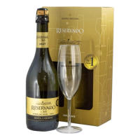 Imagem da oferta Kit Espumante Brut Reservado Chile Com Taça Santa Carolina