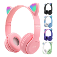 Imagem da oferta Fone De Ouvido Gatinho Bluetooth Infantil Led Menino Menina Cores