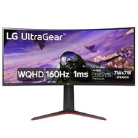 Imagem da oferta Monitor Gamer LG Ultragear LG 34" Curvo LED WQHD UltraWide 160Hz 1ms DisplayPort e HDMI AMD FreeSync Premium HDR10 99% sRGB - 34GP63A-B