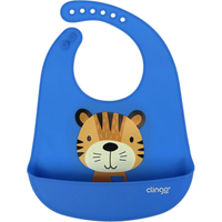 Imagem da oferta Clingo Babador De Silicone Com Bolso Coletor Tigre