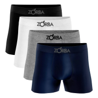 Imagem da oferta Kit 4 Cueca Boxer Algodão Sem Costura Zorba Adulto Masculina