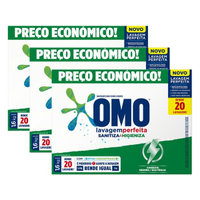 Imagem da oferta Sabão em Pó Omo Lavagem Perfeita - Sanitiza e Higieniza Concentrado 1,6kg 3 Unidades