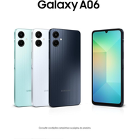 Imagem da oferta Smartphone Samsung Galaxy A06 128GB 4GB RAM Processador Octa-Core Bateria de 5000mAh Tela Infinita de 6.7"