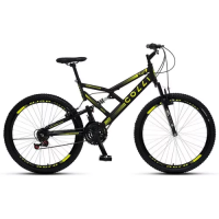 Imagem da oferta Bicicleta Aro 26 Colli GPS 148-73D Dupla Suspensão Freios V-Brake Cor Preto com Amarelo