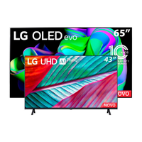 Imagem da oferta Kit Smart TV 65" 4K LG OLED65C3PSA Evo com processador a9 AI 4K Gen6 e ThinQ AI + Smart TV 43" LG 4K UHD 43UR7800P